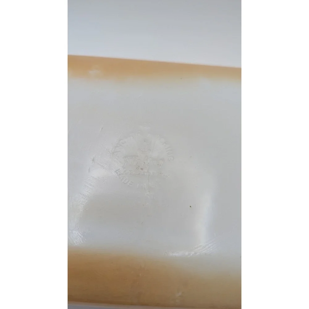 Vtg 1.5qt 432 Fire-King‎ Peach Luster Milk Glass Rectangular Baking Dish Anchor